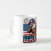 愛国的クールイーグルブルーデザイン コーヒーマグカップ (正面左)