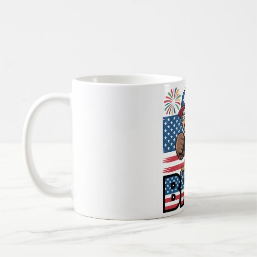 愛国的クールイーグルブルーデザイン コーヒーマグカップ (左)