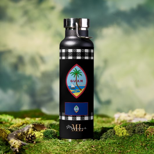 愛国的グアム真空絶縁グアム国旗 ウォーターボトル (アウトドア)