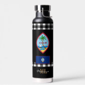 愛国的グアム真空絶縁グアム国旗 ウォーターボトル (左面)