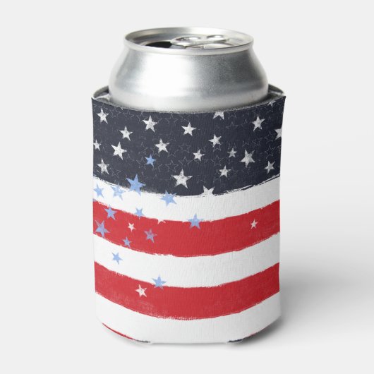 愛国的グランジなスターとストライプ 缶クーラー (缶正面)