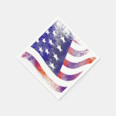 愛国的グランジに流れるアメリカ国旗、オールド・グローリー: スタンダードカクテルナプキン (角)