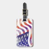 愛国的グランジに流れるアメリカ国旗、オールド・グローリー: ラゲッジタグ (正面縦)