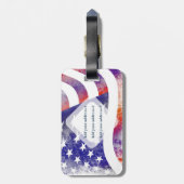 愛国的グランジに流れるアメリカ国旗、オールド・グローリー: ラゲッジタグ (裏面縦)