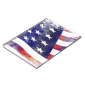 愛国的グランジスタイル色あせたアメリカ国旗 ノートブック (左側)
