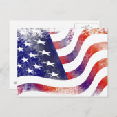 愛国的グランジスタイル色あせたアメリカ国旗 ポストカード (正面/裏面)