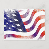 愛国的グランジスタイル色あせたアメリカ国旗 ポストカード (正面)
