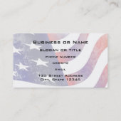 愛国的グランジスタイル色あせたアメリカ国旗 名刺 (裏面)