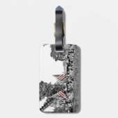 愛国的グループ女性米国国旗1910年頃 ラゲッジタグ (裏面縦)