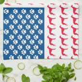 愛国的グレイハウンド犬 キッチンタオル (折り畳み)