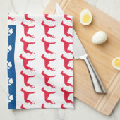 愛国的グレイハウンド犬 キッチンタオル (四つ折り)