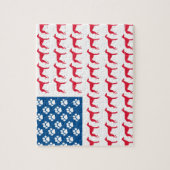 愛国的グレイハウンド犬 ジグソーパズル (縦)