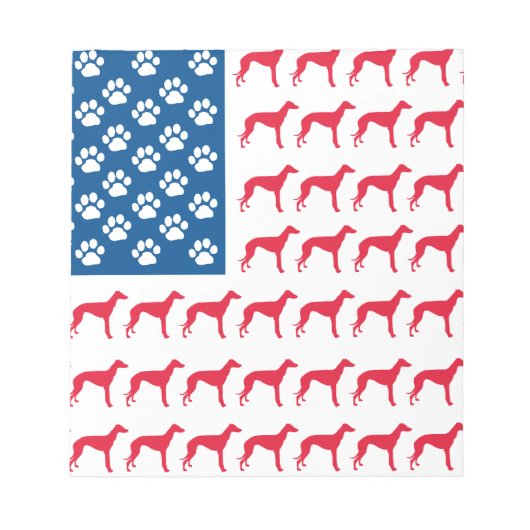 愛国的グレイハウンド犬 ノートパッド (正面)