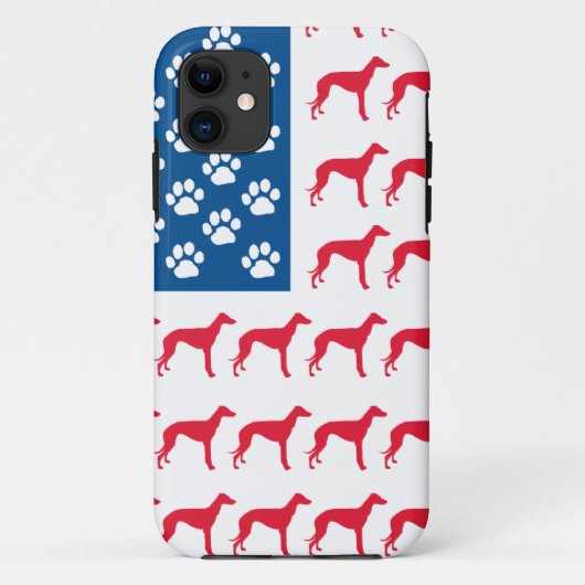 愛国的グレイハウンド犬 Case-Mate iPhoneケース (裏面)