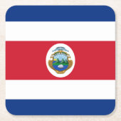 愛国的コスタリカ国旗 スクエアペーパーコースター (正面)