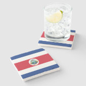 愛国的コスタリカ国旗 ストーンコースター (横)