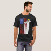 愛国的コンクリートフィニッシャ建築ワーカー米国 Tシャツ (正面フル)