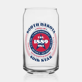 愛国的サウスダコタタイポグラフィ飲み物用品セット ガラス缶