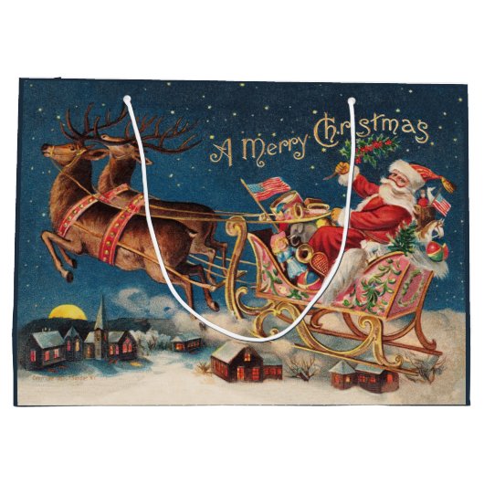 愛国的サンタメリークリスマス抱き枕 ラージペーパーバッグ (裏面)