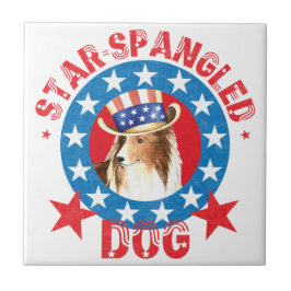 愛国的シェットランドシェプドッグ タイル