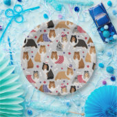 愛国的シェットランド・ シープドッグシェトランドシェプドッグ紙プレート ペーパープレート (パーティー)