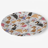 愛国的シェットランド・ シープドッグシェトランドシェプドッグ紙プレート ペーパープレート (アングル)