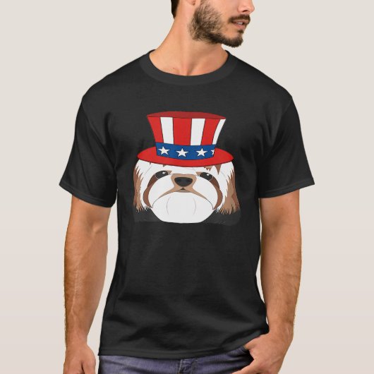 愛国的シーズー（犬）チュ Tシャツ (正面)