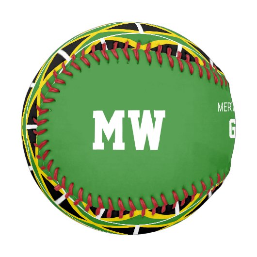 愛国的ジャマイカ卒業カスタム国旗 野球ボール (正面左)