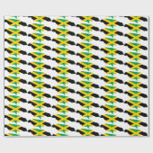 愛国的ジャマイカ国旗の地図の概要 ラッピングペーパー (フラット)