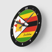 愛国的ジンバブエ国旗、ジンバブエの自宅/デザイン ラウンド壁時計 (傾斜)