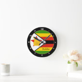 愛国的ジンバブエ国旗、ジンバブエの自宅/デザイン ラウンド壁時計 (ホーム)
