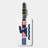 愛国的スイミングデザインラゲッジタグ ラゲッジタグ (正面縦)