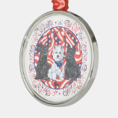 愛国的スコッツアンドウェスティーオーナメント メタルオーナメント (左)