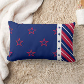 愛国的スターストライプズホームデコール赤白青 ランバークッション (ブランケット)