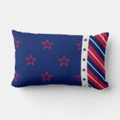 愛国的スターストライプズホームデコール赤白青 ランバークッション (裏面)