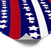 愛国的スターストライプズ自由国旗7月4日 ポスター (角)