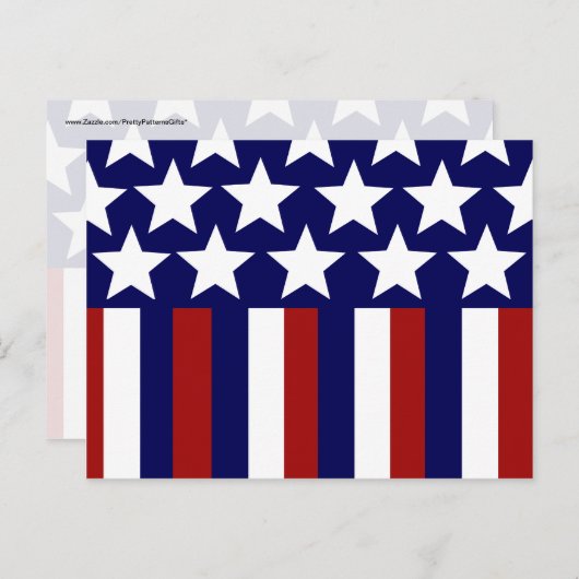 愛国的スターストライプズ自由国旗7月4日 ポストカード (正面/裏面)