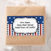 愛国的スターストライプズ自由国旗7月4日 ラベル (インサイチュ)