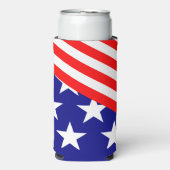 愛国的スターストライプズ赤白青クーラーボックス スリム缶クーラー (Seltzer正面)