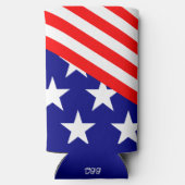 愛国的スターストライプズ赤白青クーラーボックス スリム缶クーラー (裏面)