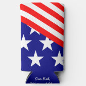 愛国的スターストライプズ赤白青クーラーボックス スリム缶クーラー (正面)