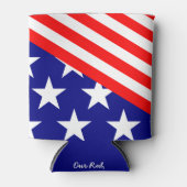 愛国的スターストライプズ赤白青クーラーボックス 缶クーラー (正面)