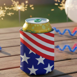 愛国的スターストライプズ赤白青クーラーボックス 缶クーラー