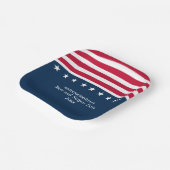 愛国的スターストライプズ赤白青スクエア ペーパープレート (傾斜あり)