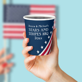 愛国的スターストライプズ赤白青紙カップ 紙コップ