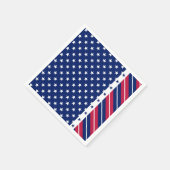 愛国的スターストライプズ7月4日ピクニック軍隊 スタンダードカクテルナプキン (角)