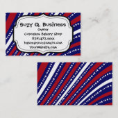 愛国的スターズストライプの自由旗7月4日 名刺 (正面/裏面)