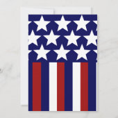 愛国的スターズストライプの自由旗7月4日 招待状 (裏面)