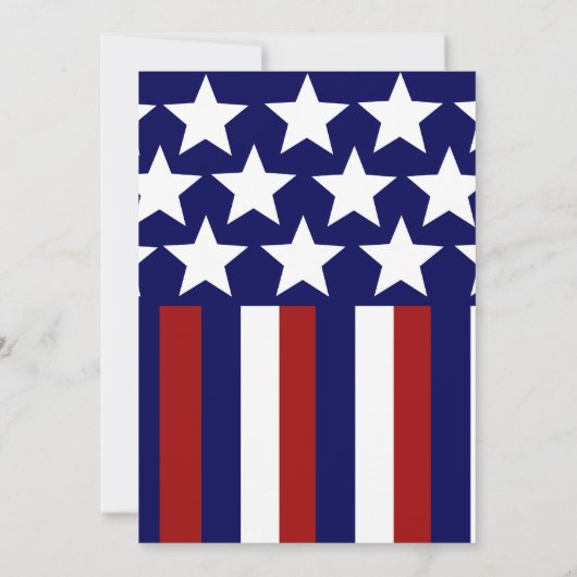 愛国的スターズストライプの自由旗7月4日 招待状 (裏面)