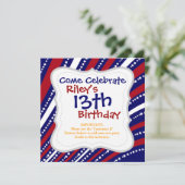 愛国的スターズストライプの自由旗7月4日 招待状 (スタンド正面)